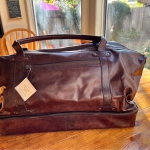 Pottery barn real leather travel bag